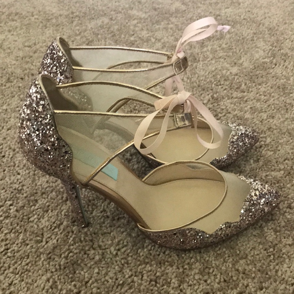 Betsey Johnson Glitter Heels Size 9